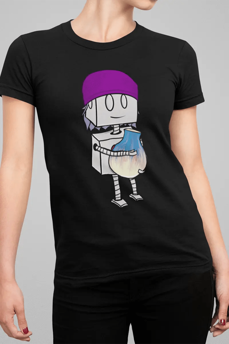 "Adorable Robot" Ladies Premium Tee (Beanie & Pottery Version) - Dan Pearce Ceramics