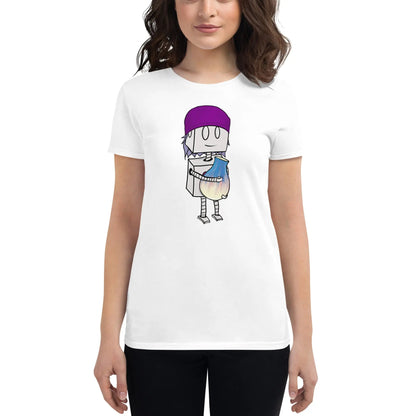 "Adorable Robot" Ladies Premium Tee (Beanie & Pottery Version) - Dan Pearce Ceramics