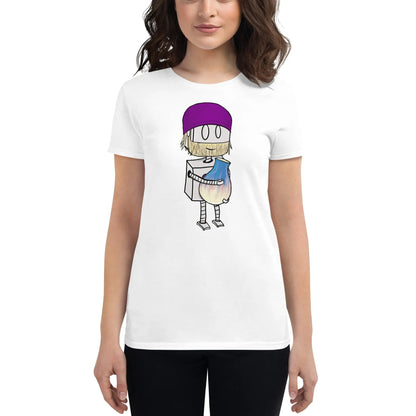 "Adorable Robot" Ladies Premium Tee (Bearded Potter with Beanie Version) - Dan Pearce Ceramics