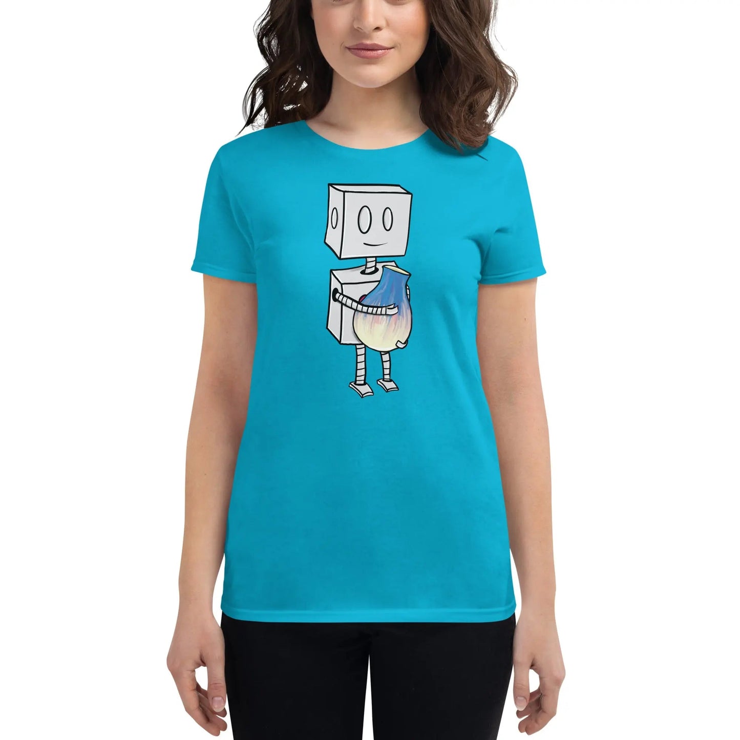 "Adorable Robot" Ladies Premium Tee (Robot & Pottery Version) - Dan Pearce Ceramics