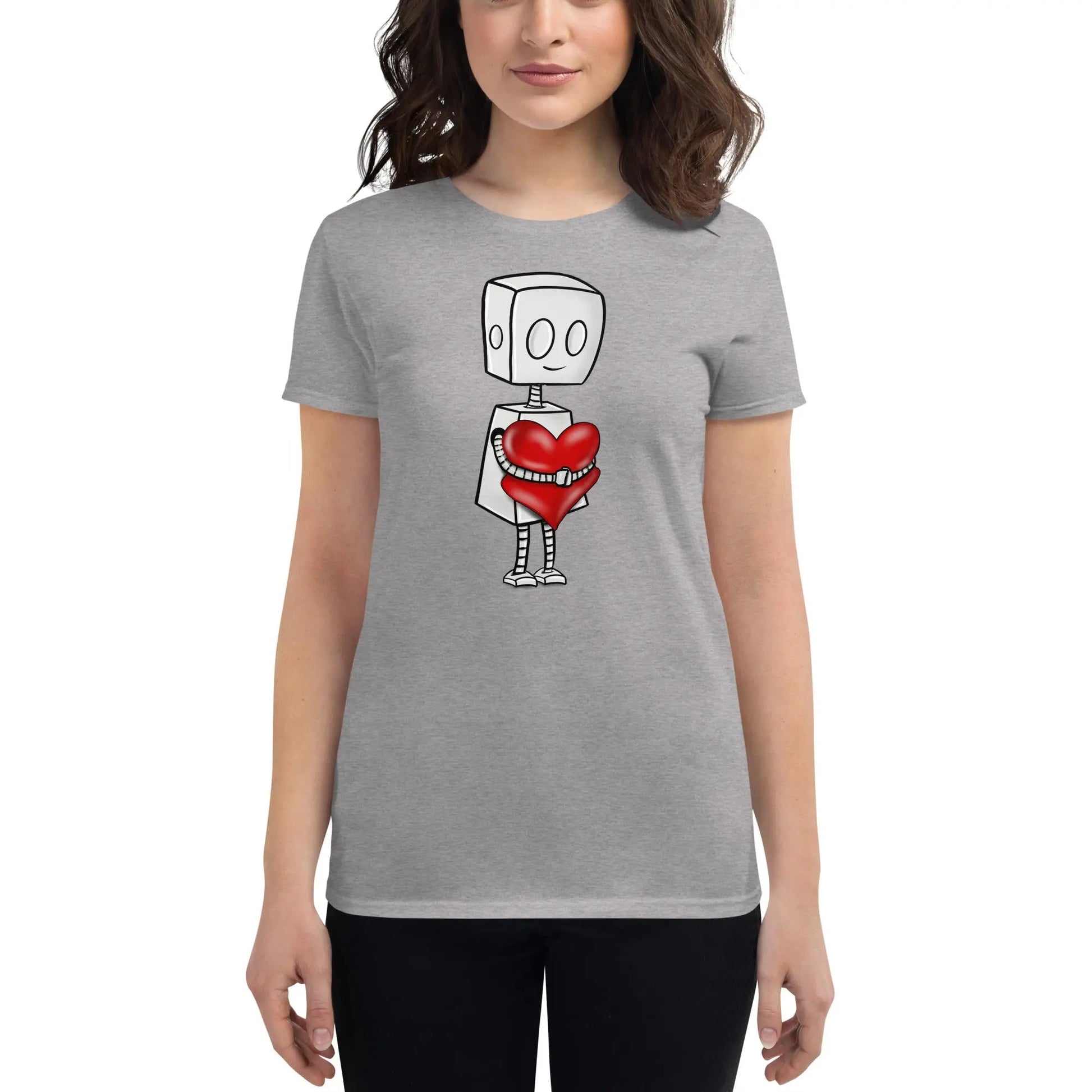 "Adorable Robot" Ladies Premium Tee (Tender Heart Version) - Dan Pearce Ceramics