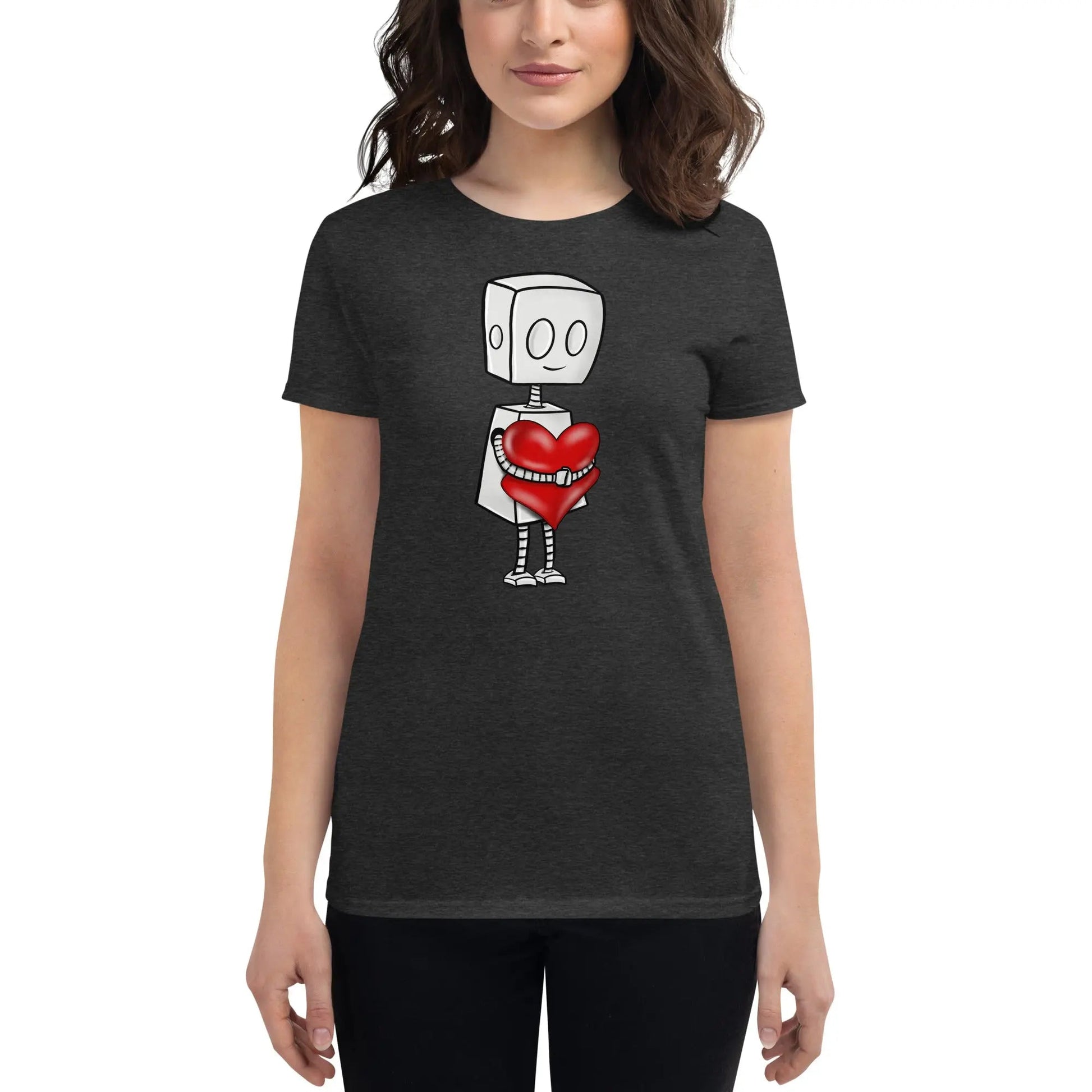 "Adorable Robot" Ladies Premium Tee (Tender Heart Version) - Dan Pearce Ceramics