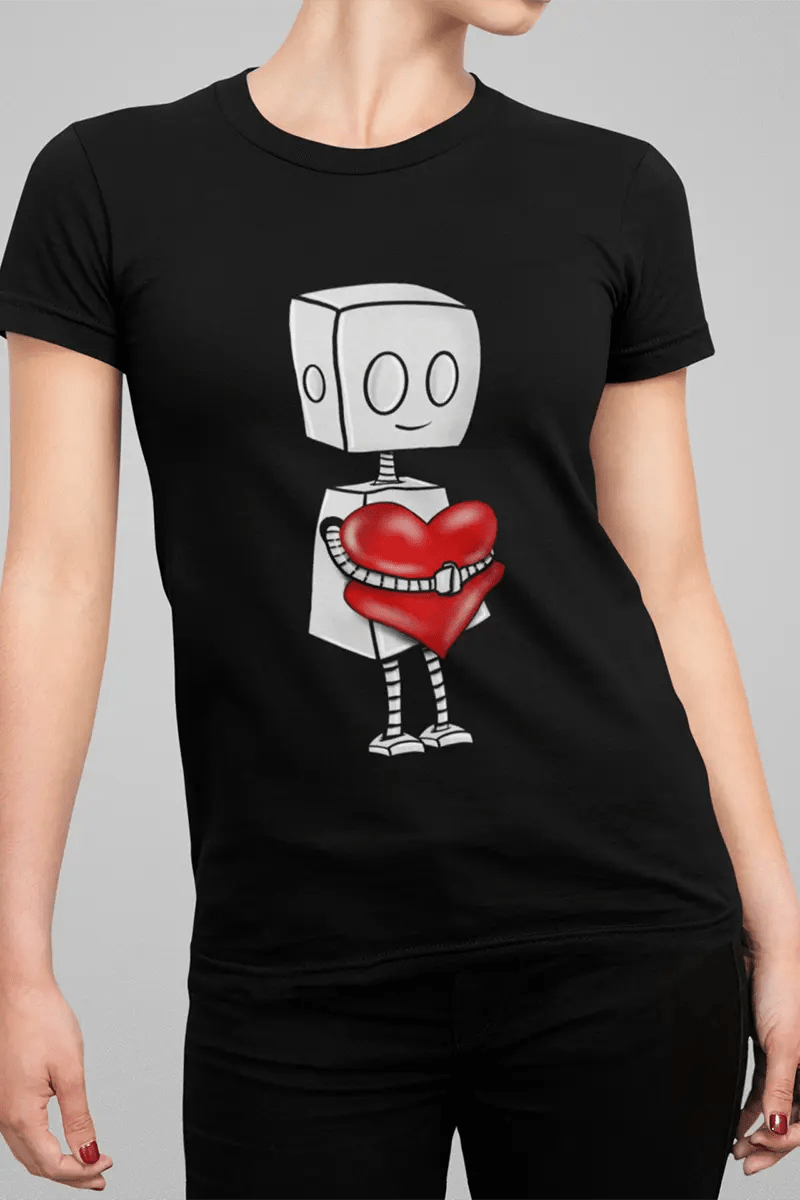 "Adorable Robot" Ladies Premium Tee (Tender Heart Version) - Dan Pearce Ceramics