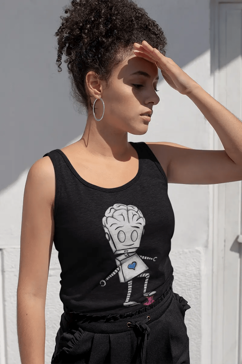 "Adorable Robot" Ladies Tank Top (Balance of Heart & Mind Version) - Dan Pearce Ceramics