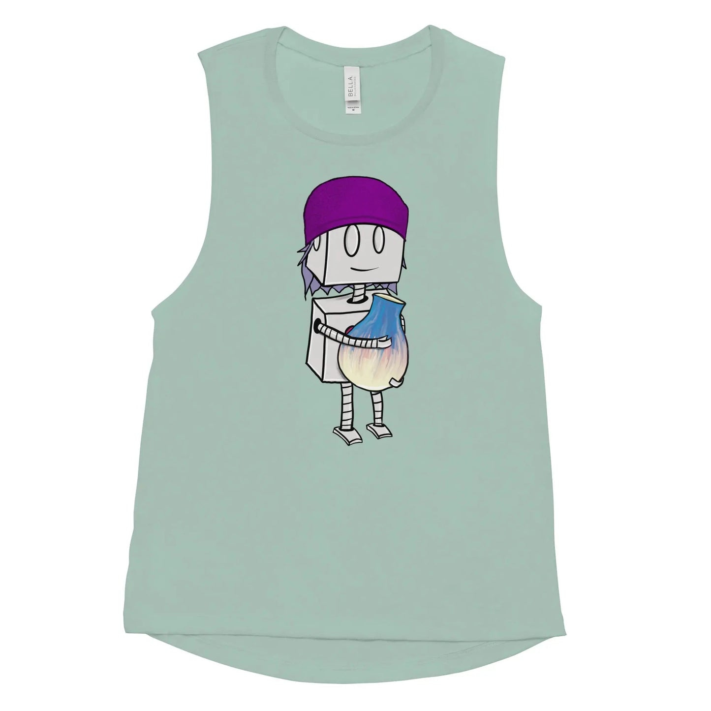 "Adorable Robot" Ladies Tank Top (Beanie & Pottery Version) - Dan Pearce Ceramics