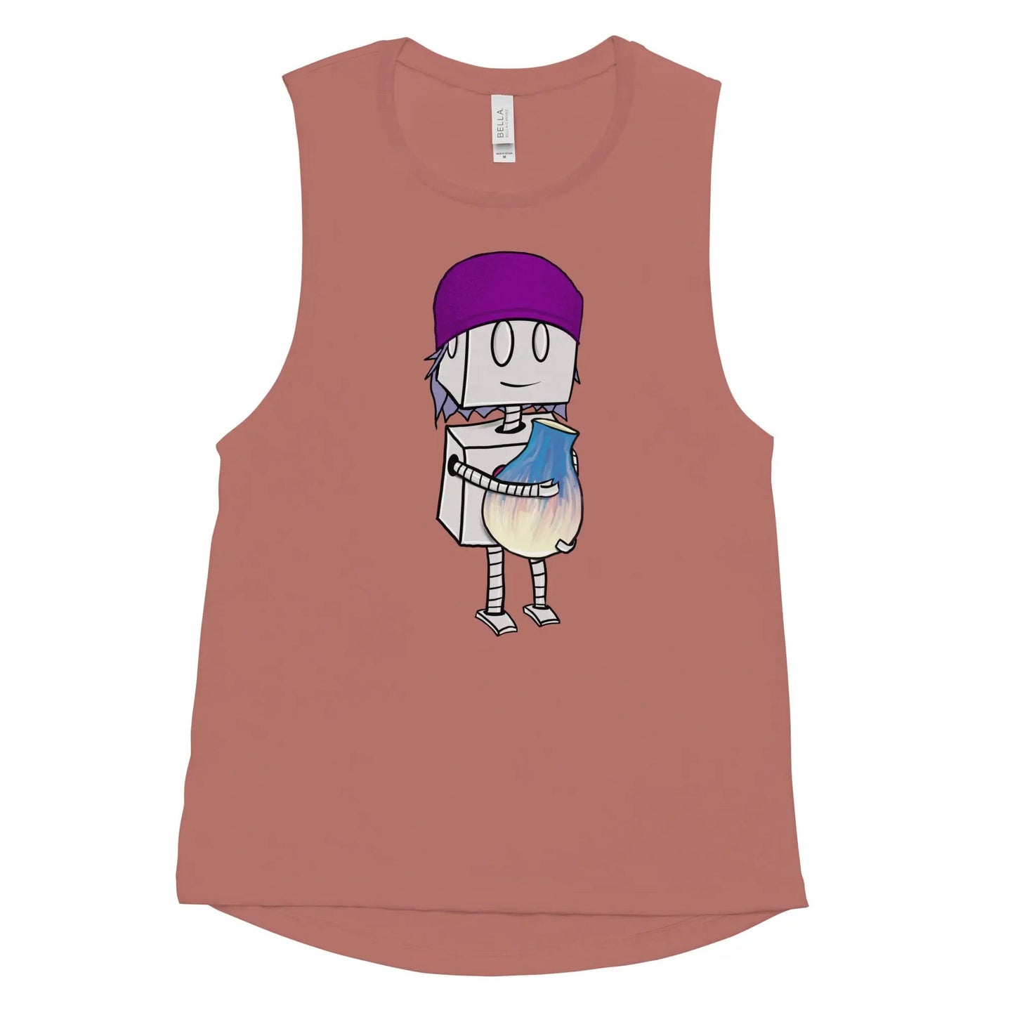 "Adorable Robot" Ladies Tank Top (Beanie & Pottery Version) - Dan Pearce Ceramics