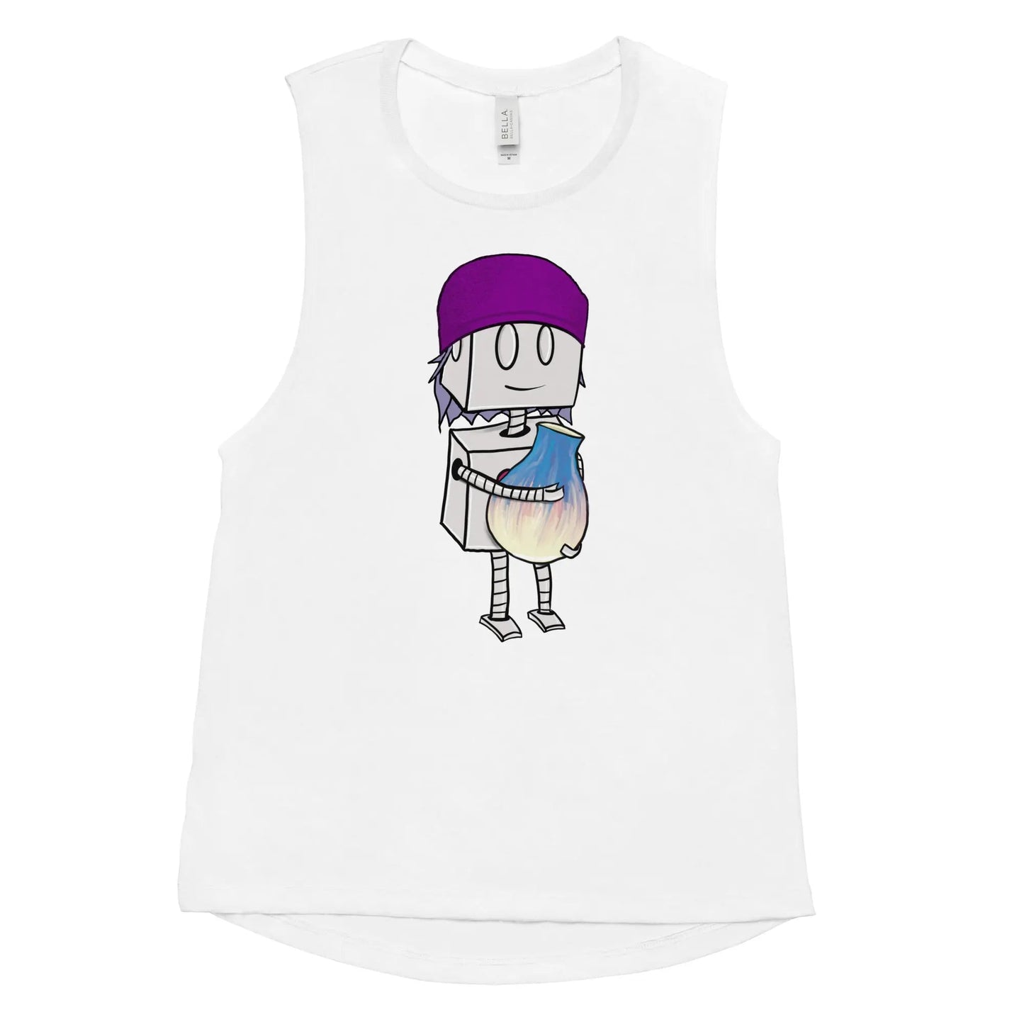 "Adorable Robot" Ladies Tank Top (Beanie & Pottery Version) - Dan Pearce Ceramics