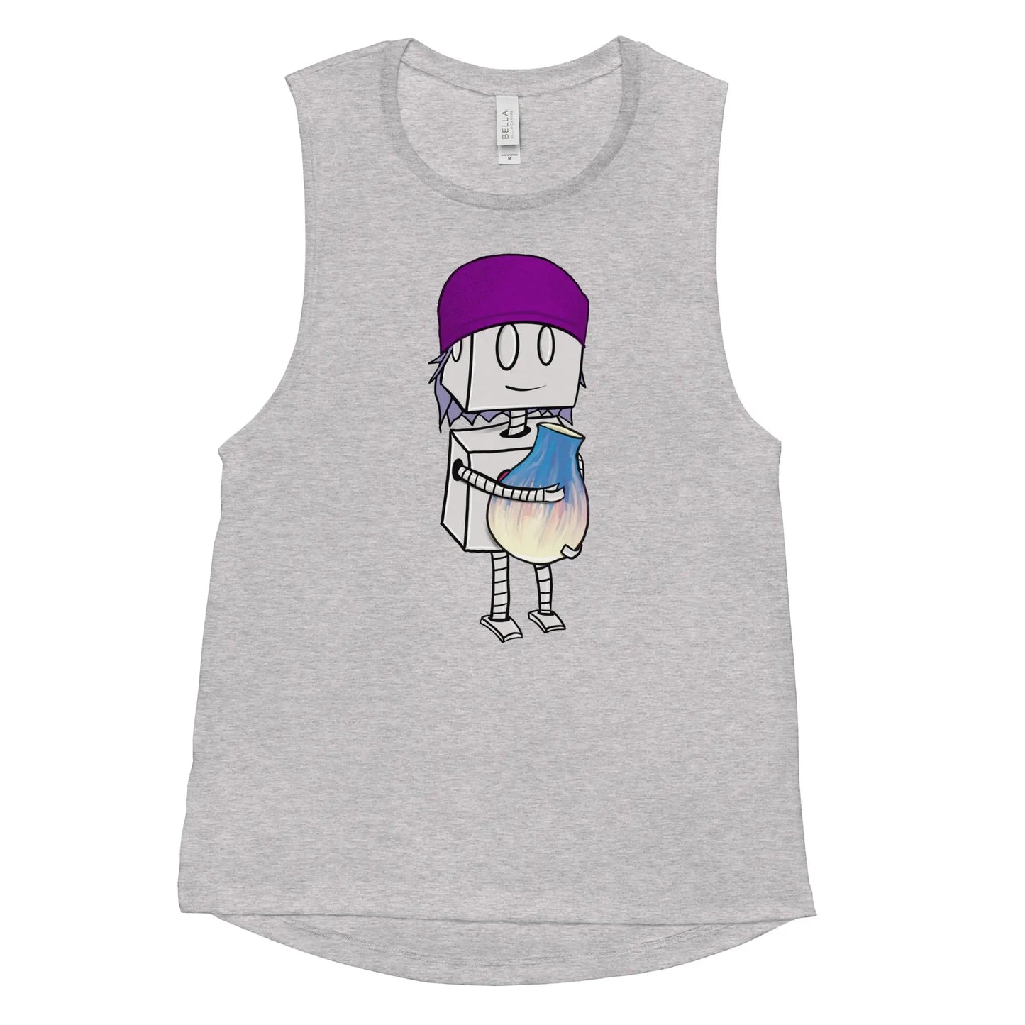 "Adorable Robot" Ladies Tank Top (Beanie & Pottery Version) - Dan Pearce Ceramics