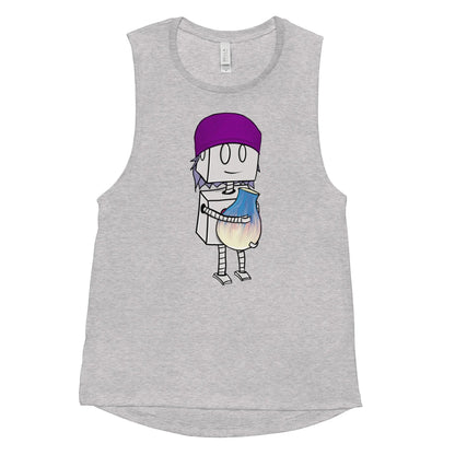 "Adorable Robot" Ladies Tank Top (Beanie & Pottery Version) - Dan Pearce Ceramics