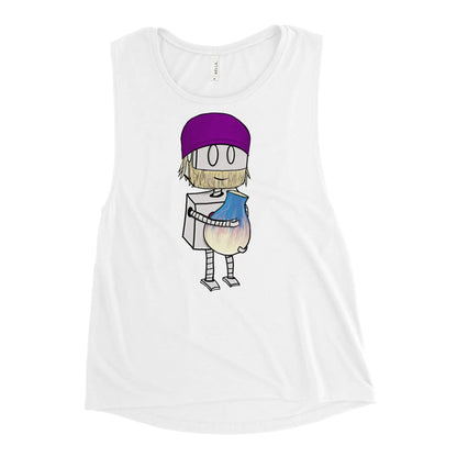 "Adorable Robot" Ladies Tank Top (Bearded Potter with Beanie Version) - Dan Pearce Ceramics