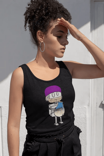 "Adorable Robot" Ladies Tank Top (Bearded Potter with Beanie Version) - Dan Pearce Ceramics