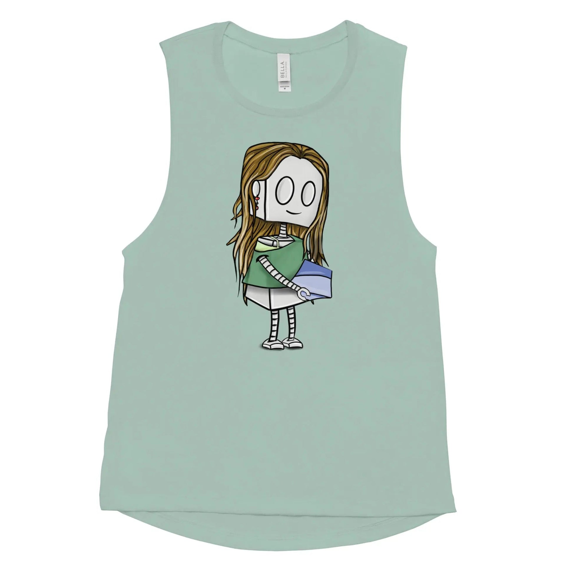 "Adorable Robot" Ladies Tank Top (Pottery Lover) - Dan Pearce Ceramics