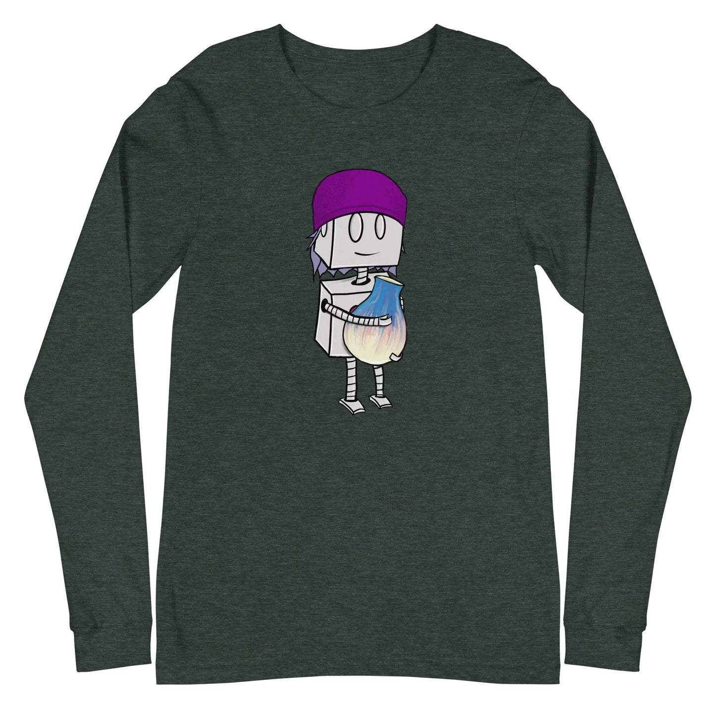 "Adorable Robot" Long - Sleeve Shirt (Beanie & Pottery Version) - Dan Pearce Ceramics