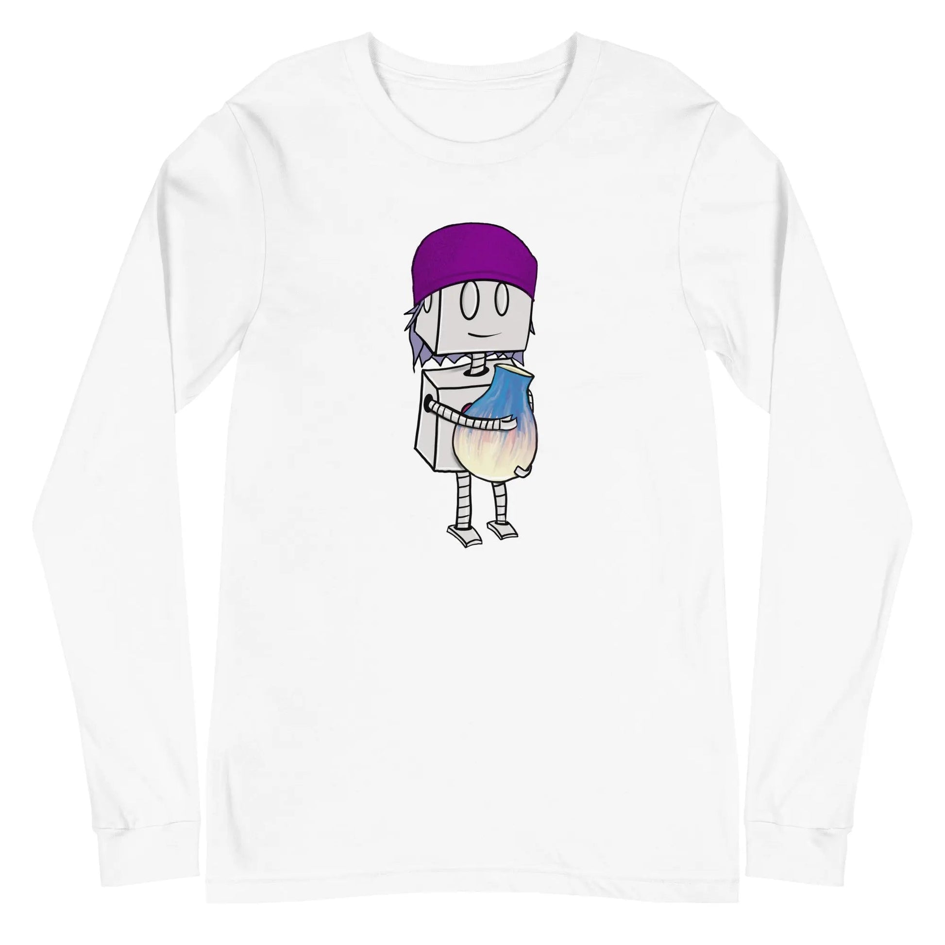 "Adorable Robot" Long - Sleeve Shirt (Beanie & Pottery Version) - Dan Pearce Ceramics