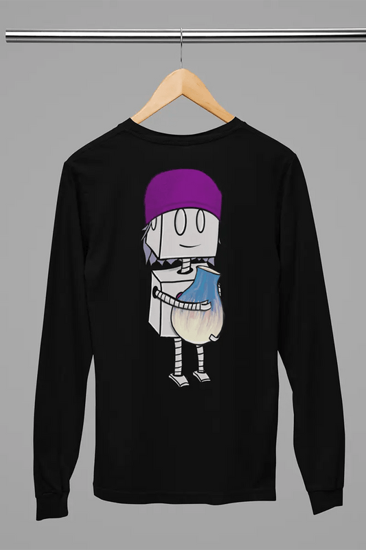 "Adorable Robot" Long - Sleeve Shirt (Beanie & Pottery Version) - Dan Pearce Ceramics