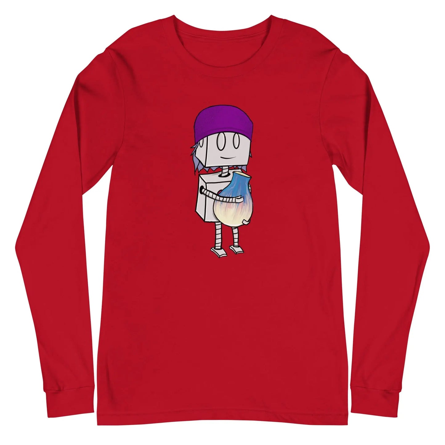 "Adorable Robot" Long - Sleeve Shirt (Beanie & Pottery Version) - Dan Pearce Ceramics