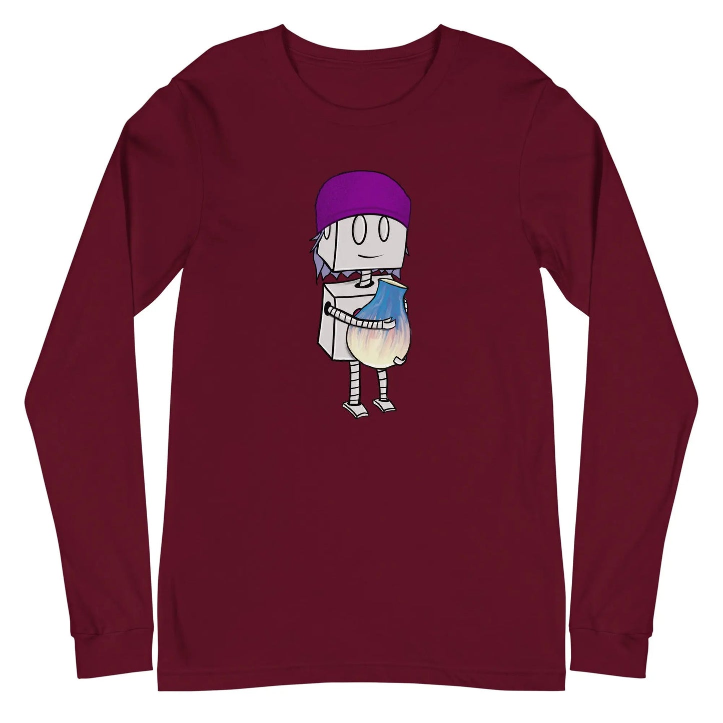 "Adorable Robot" Long - Sleeve Shirt (Beanie & Pottery Version) - Dan Pearce Ceramics