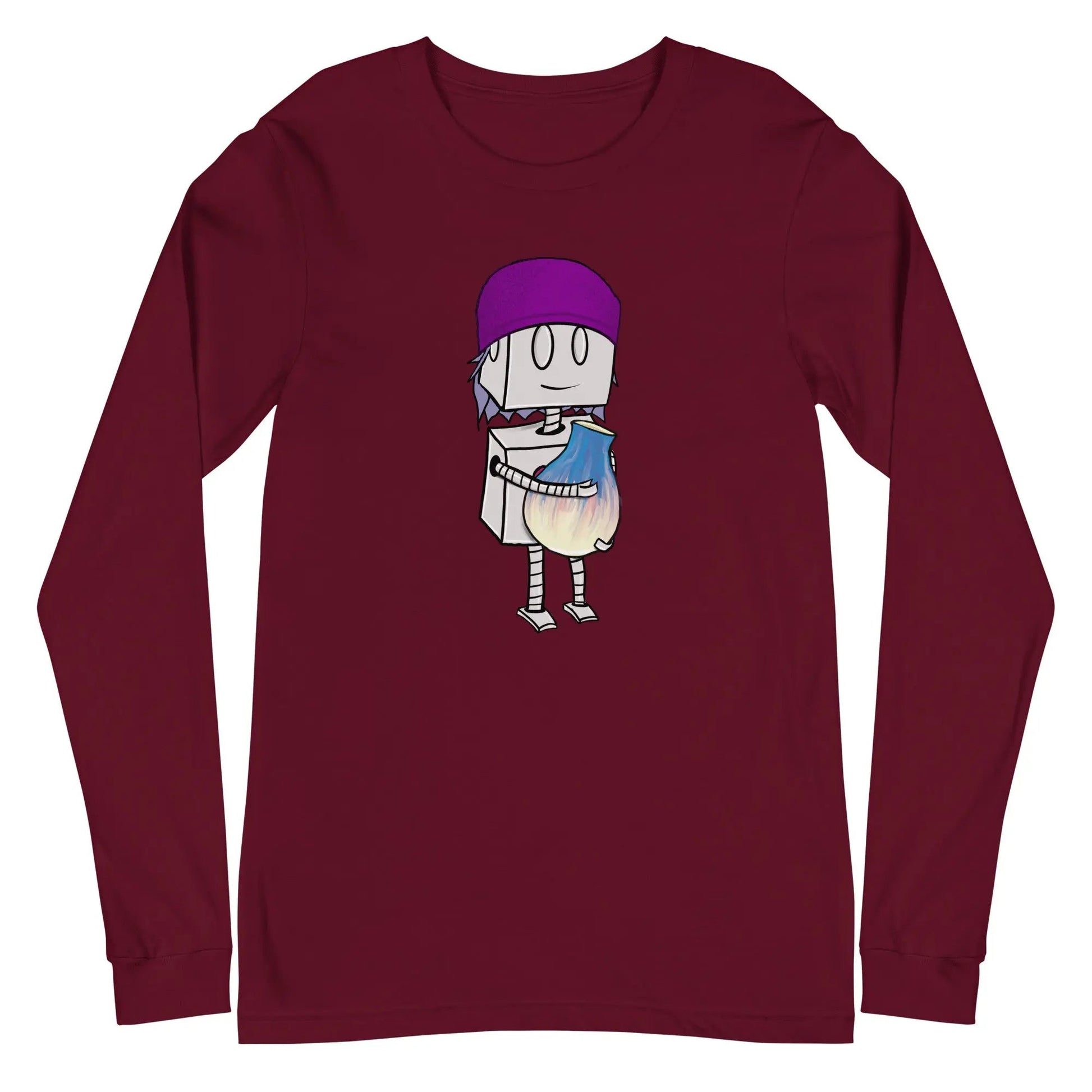 "Adorable Robot" Long - Sleeve Shirt (Beanie & Pottery Version) - Dan Pearce Ceramics