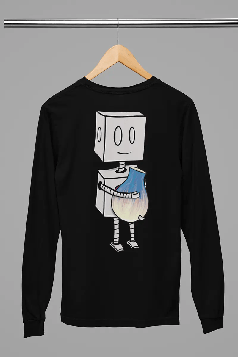 "Adorable Robot" Long - Sleeve Shirt (Robot & Pottery Version) - Dan Pearce Ceramics