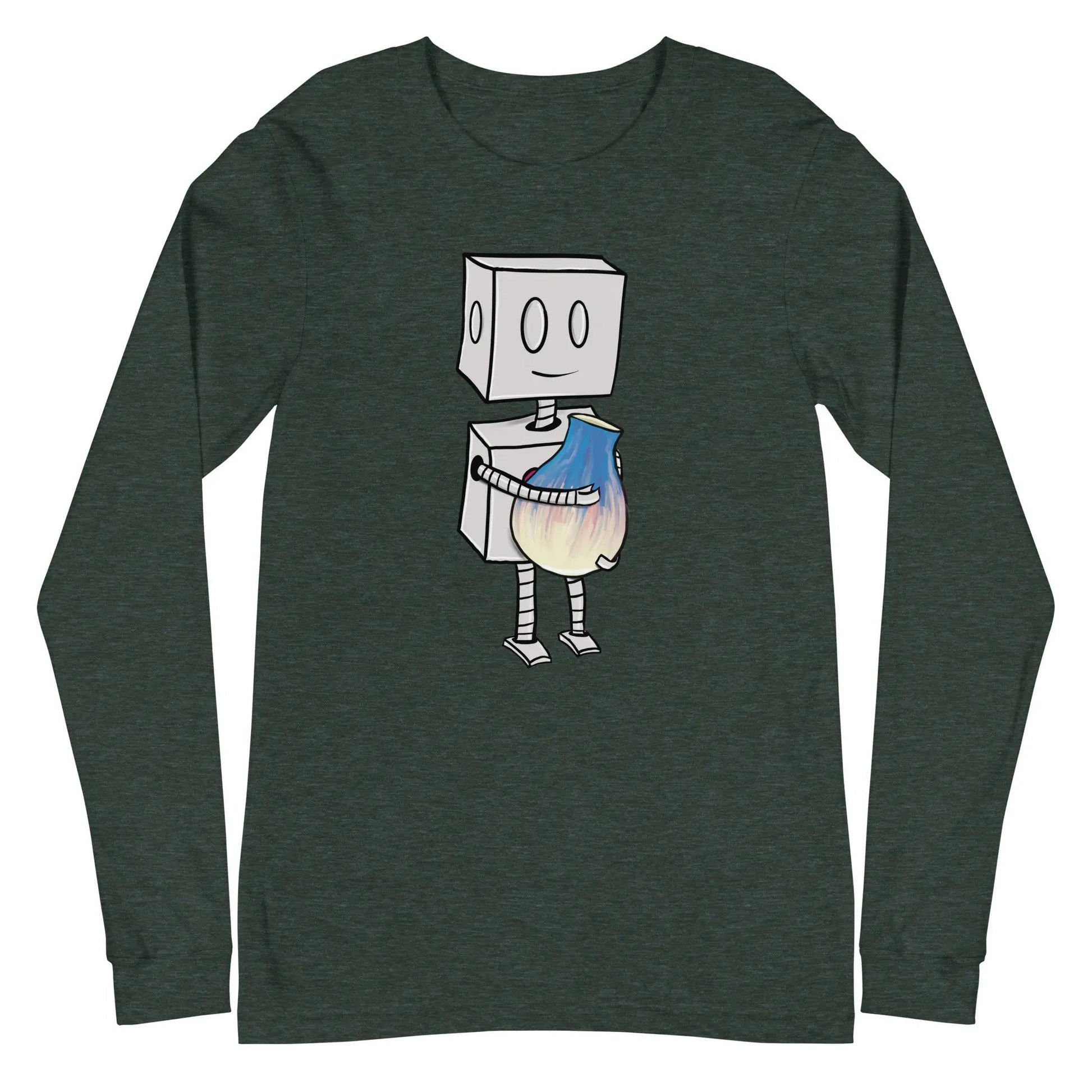 "Adorable Robot" Long - Sleeve Shirt (Robot & Pottery Version) - Dan Pearce Ceramics