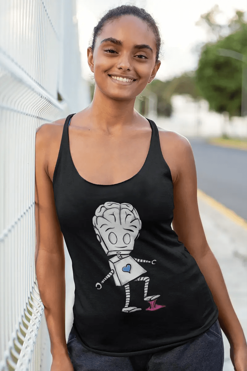 "Adorable Robot" Racerback Tank Top (Balance of Heart & Mind Version) - Dan Pearce Ceramics