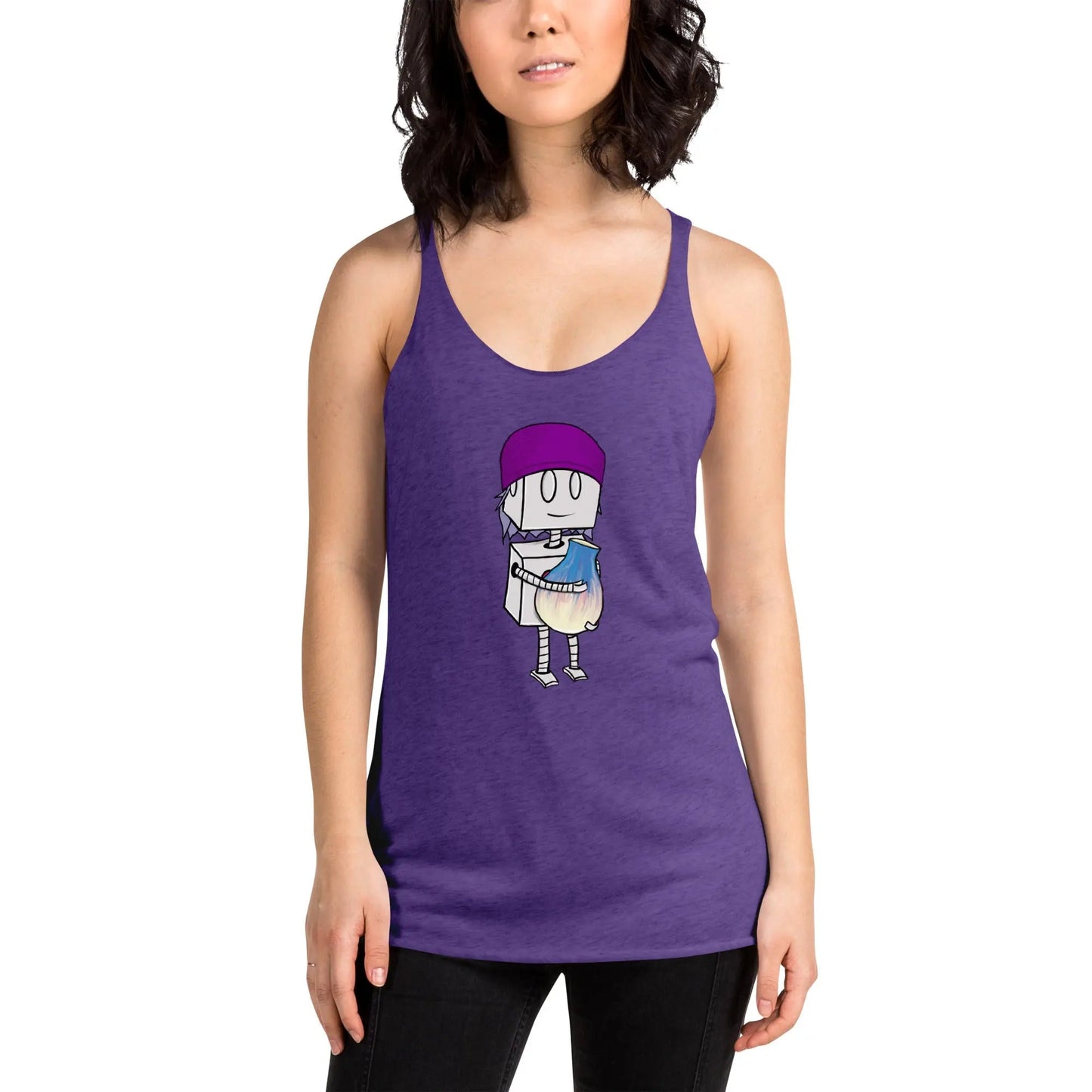 "Adorable Robot" Racerback Tank Top (Beanie & Pottery Version) - Dan Pearce Ceramics