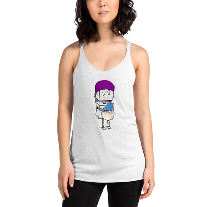 "Adorable Robot" Racerback Tank Top (Beanie & Pottery Version) - Dan Pearce Ceramics