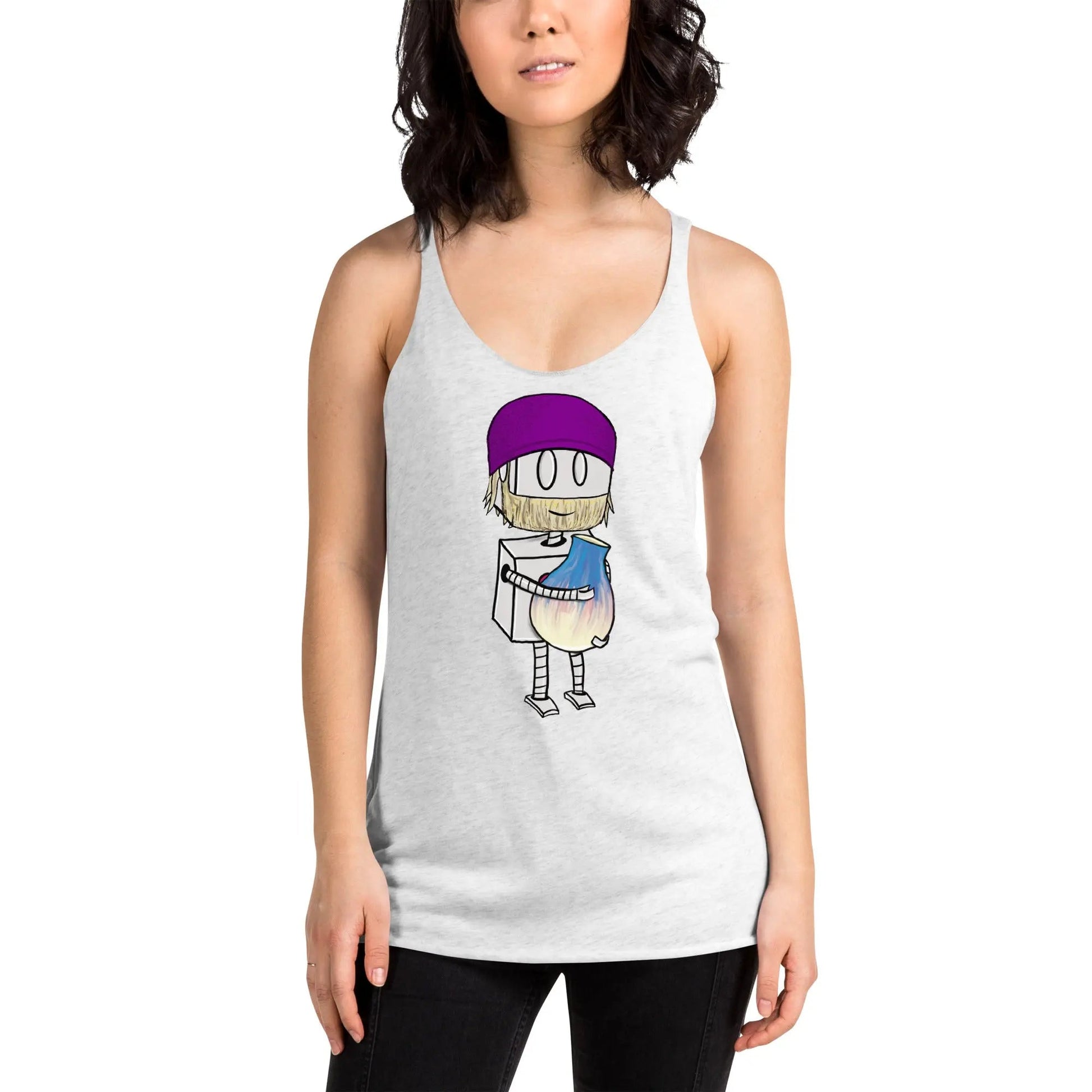 "Adorable Robot" Racerback Tank Top (Bearded Potter with Beanie Version) - Dan Pearce Ceramics