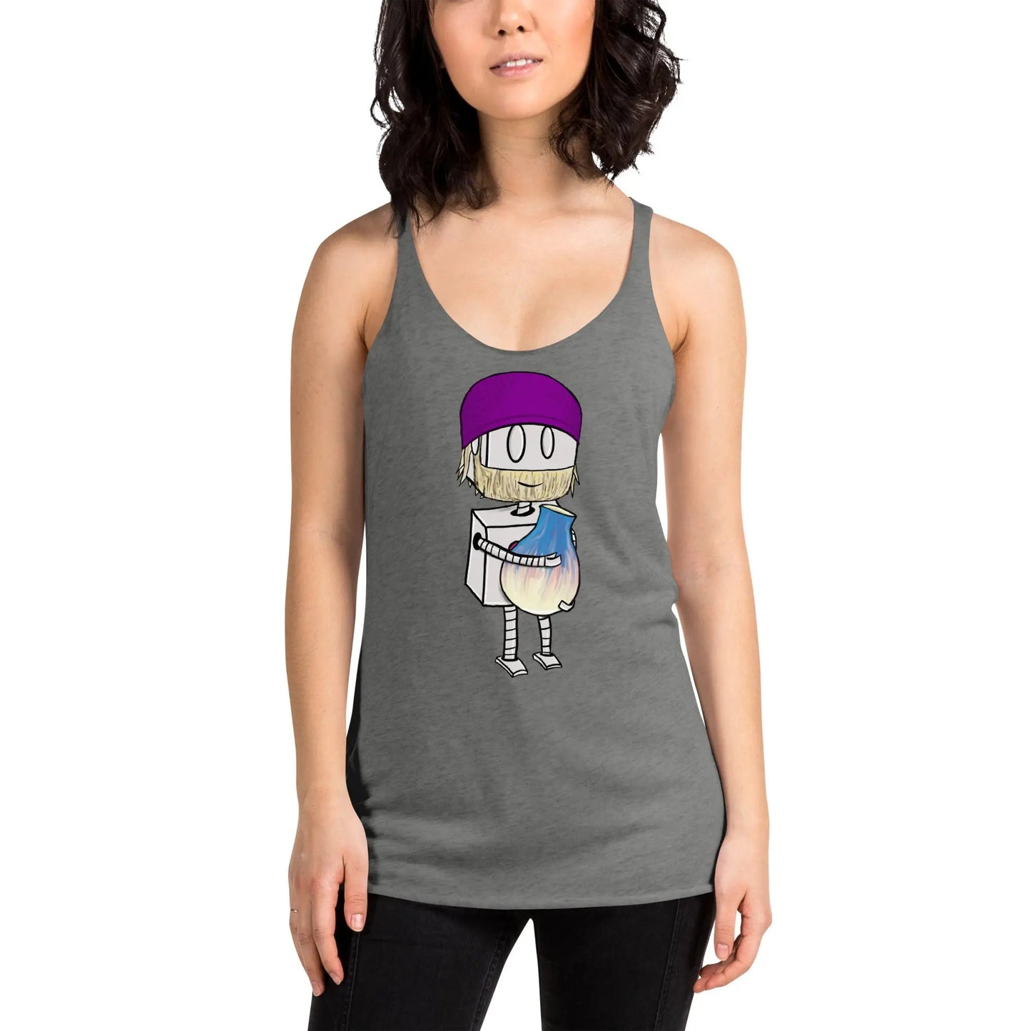 "Adorable Robot" Racerback Tank Top (Bearded Potter with Beanie Version) - Dan Pearce Ceramics