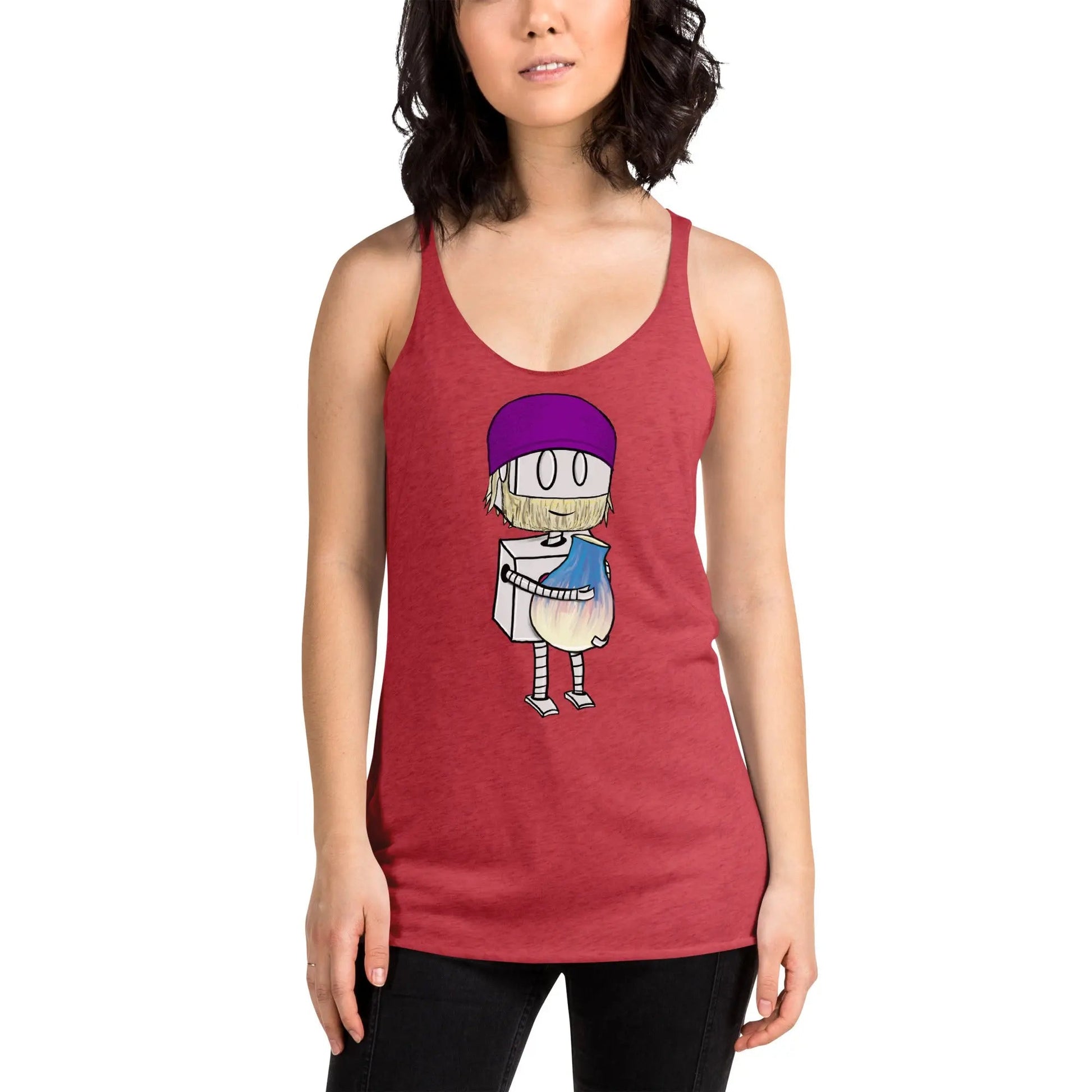 "Adorable Robot" Racerback Tank Top (Bearded Potter with Beanie Version) - Dan Pearce Ceramics