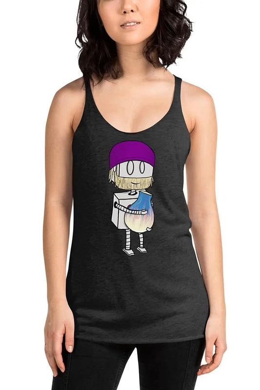 "Adorable Robot" Racerback Tank Top (Bearded Potter with Beanie Version) - Dan Pearce Ceramics