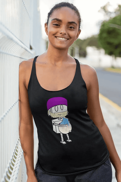 "Adorable Robot" Racerback Tank Top (Bearded Potter with Beanie Version) - Dan Pearce Ceramics