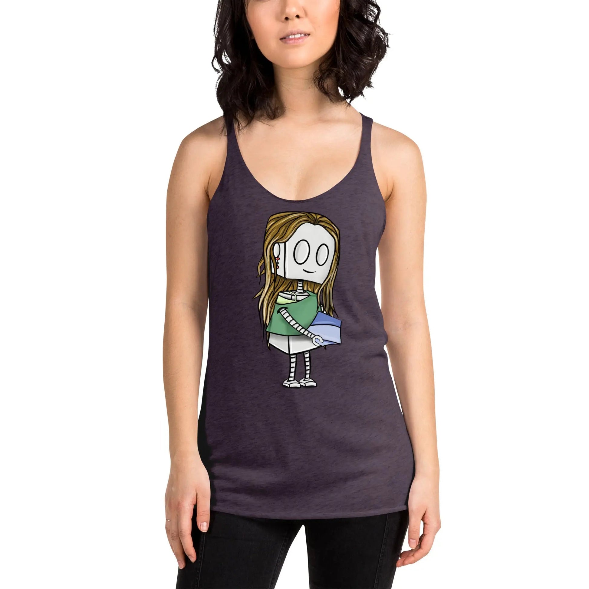 "Adorable Robot" Racerback Tank Top (Pottery Lover) - Dan Pearce Ceramics