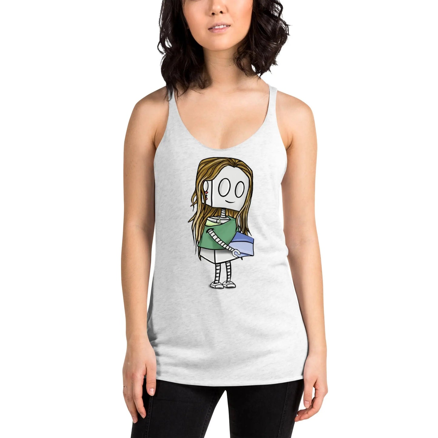 "Adorable Robot" Racerback Tank Top (Pottery Lover) - Dan Pearce Ceramics