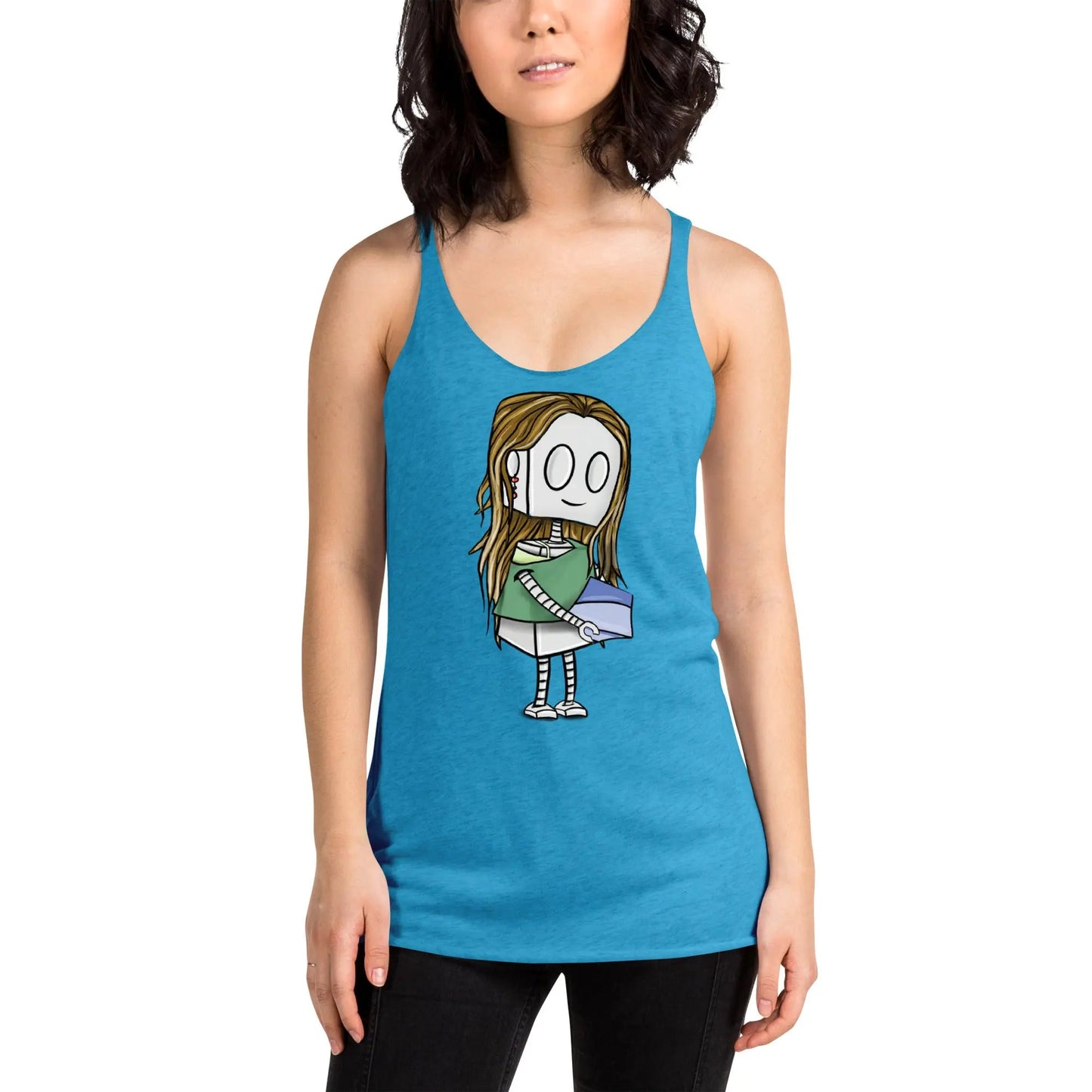 "Adorable Robot" Racerback Tank Top (Pottery Lover) - Dan Pearce Ceramics