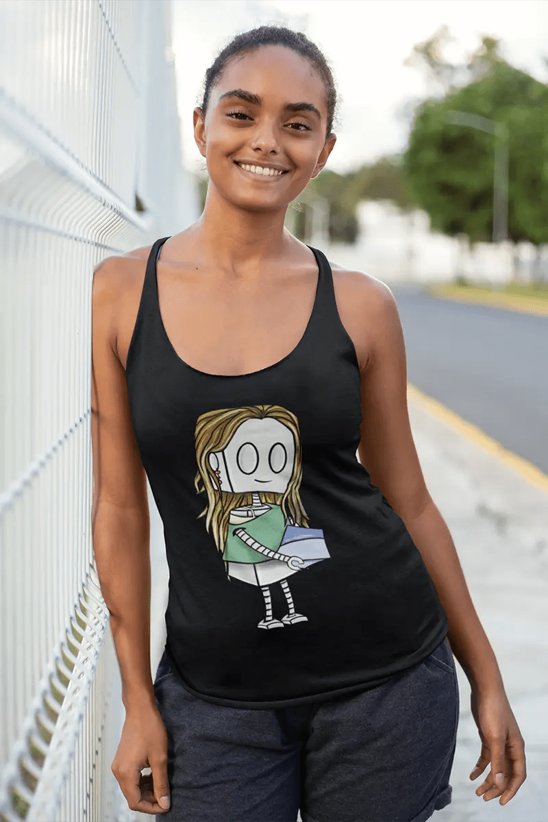 "Adorable Robot" Racerback Tank Top (Pottery Lover) - Dan Pearce Ceramics