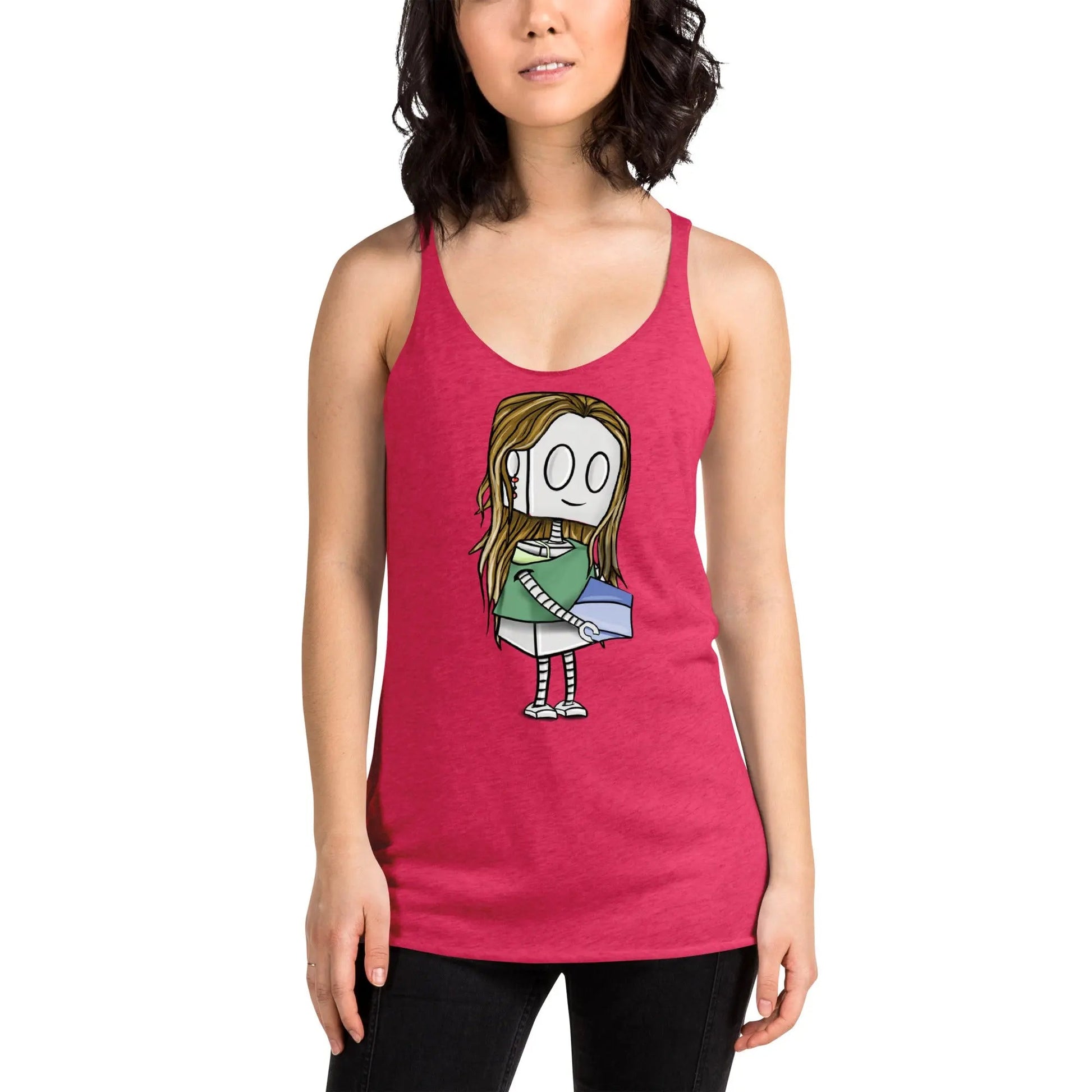 "Adorable Robot" Racerback Tank Top (Pottery Lover) - Dan Pearce Ceramics