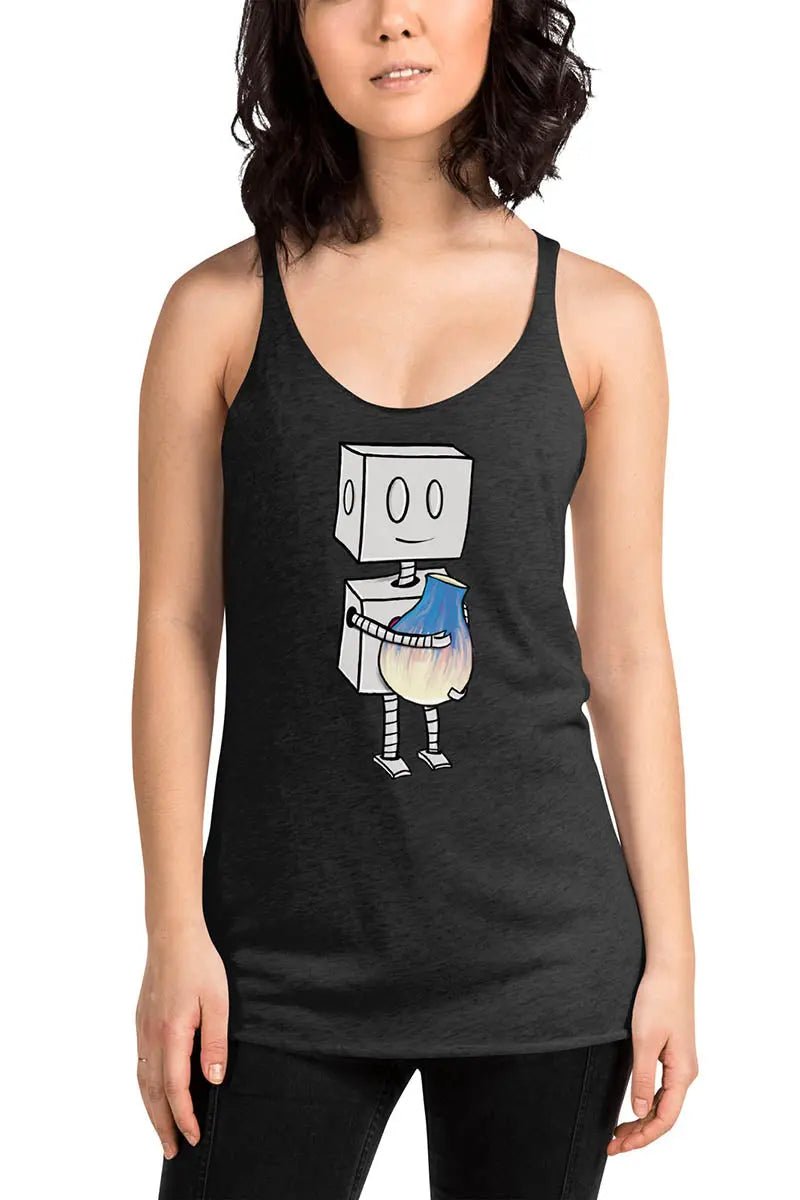 "Adorable Robot" Racerback Tank Top (Robot & Pottery Version) - Dan Pearce Ceramics