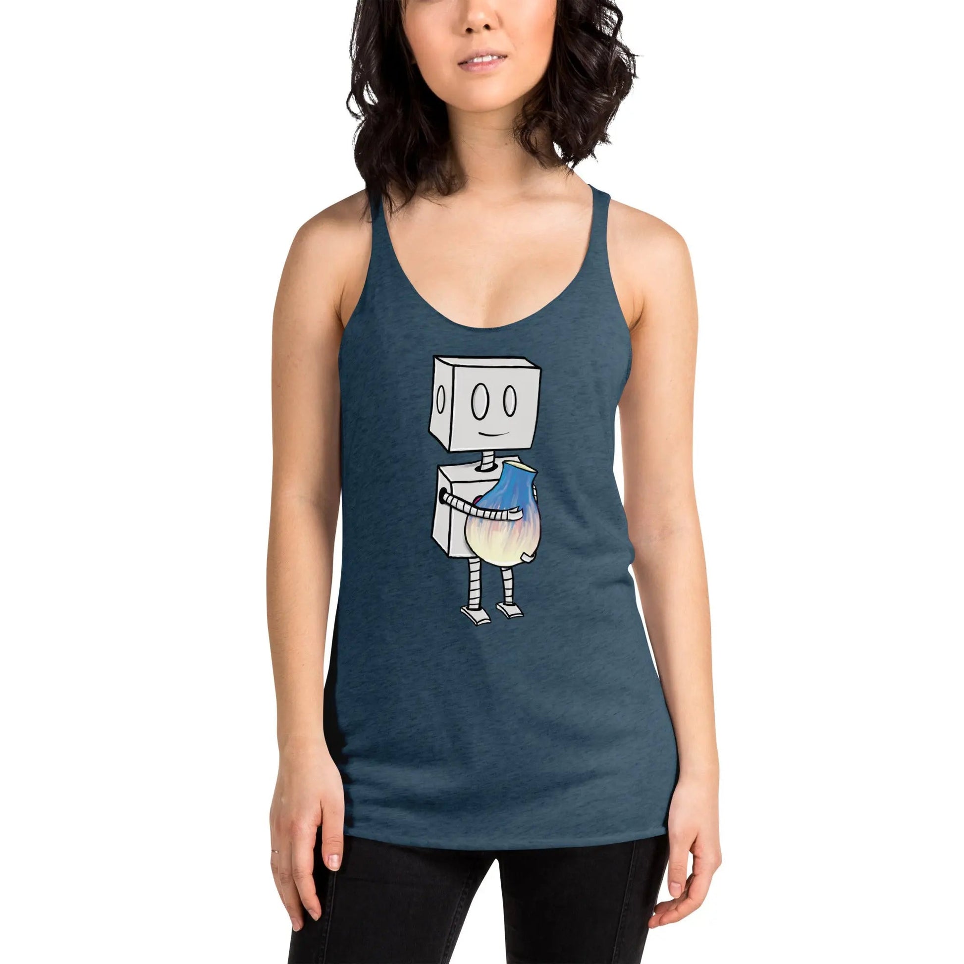 "Adorable Robot" Racerback Tank Top (Robot & Pottery Version) - Dan Pearce Ceramics