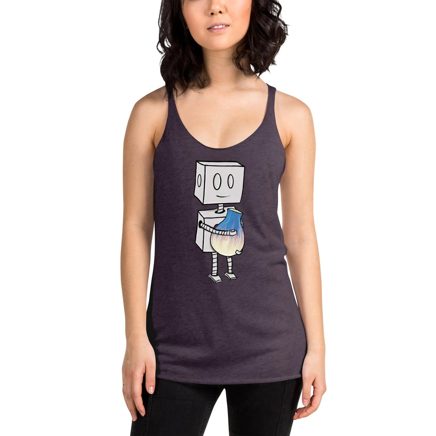 "Adorable Robot" Racerback Tank Top (Robot & Pottery Version) - Dan Pearce Ceramics