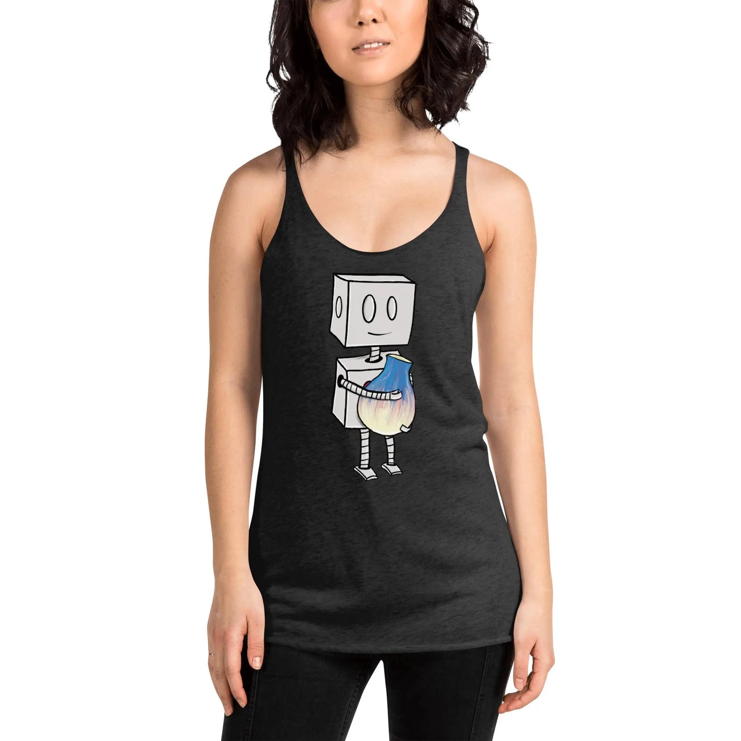 "Adorable Robot" Racerback Tank Top (Robot & Pottery Version) - Dan Pearce Ceramics