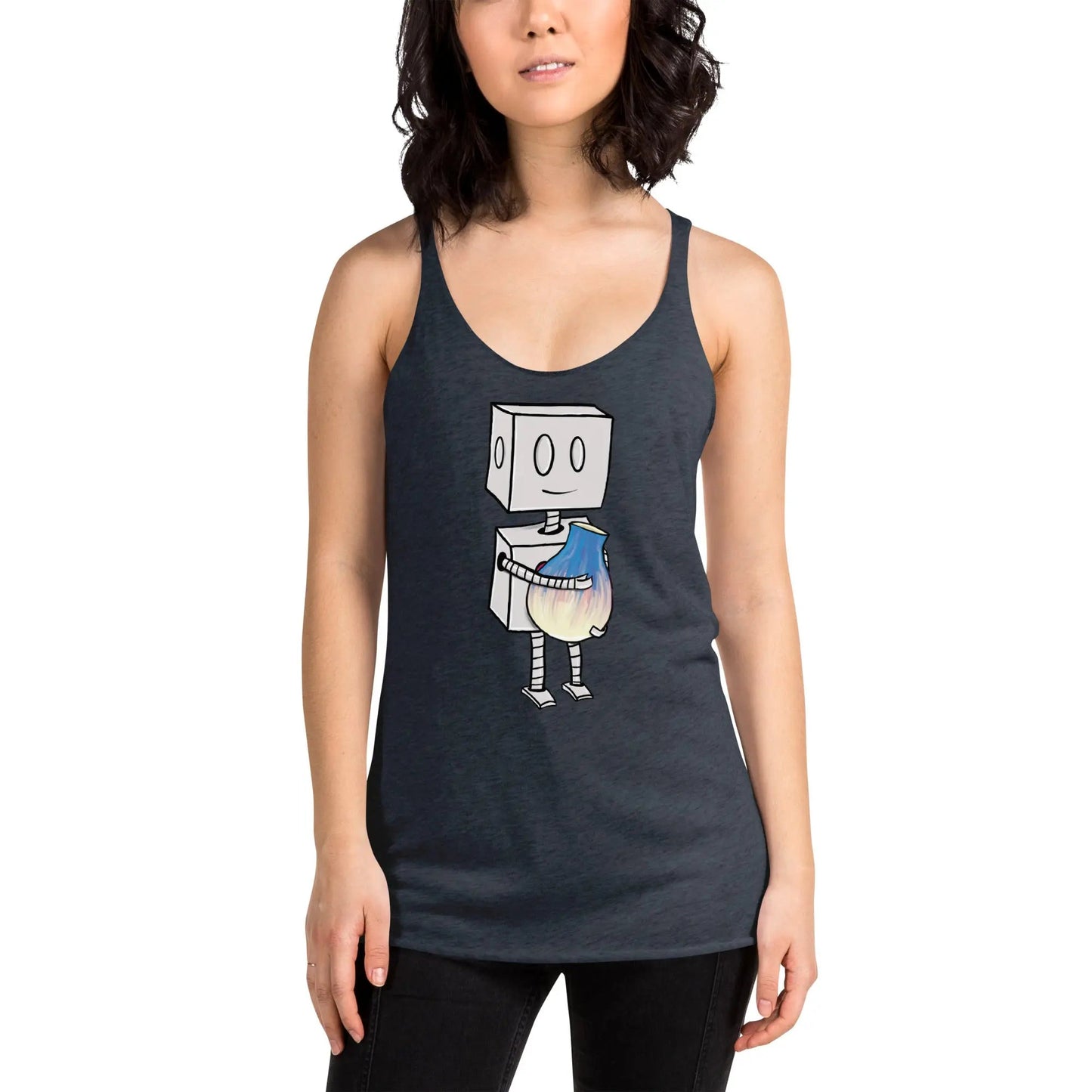 "Adorable Robot" Racerback Tank Top (Robot & Pottery Version) - Dan Pearce Ceramics