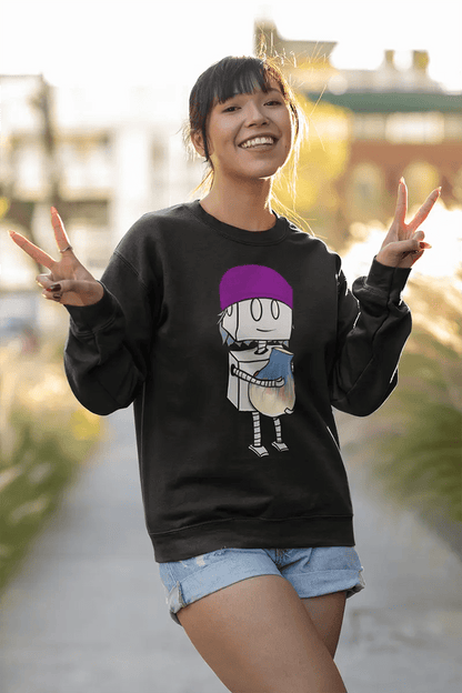 "Adorable Robot" Unisex Crewneck Sweatshirt (Beanie & Pottery Version) - Dan Pearce Ceramics