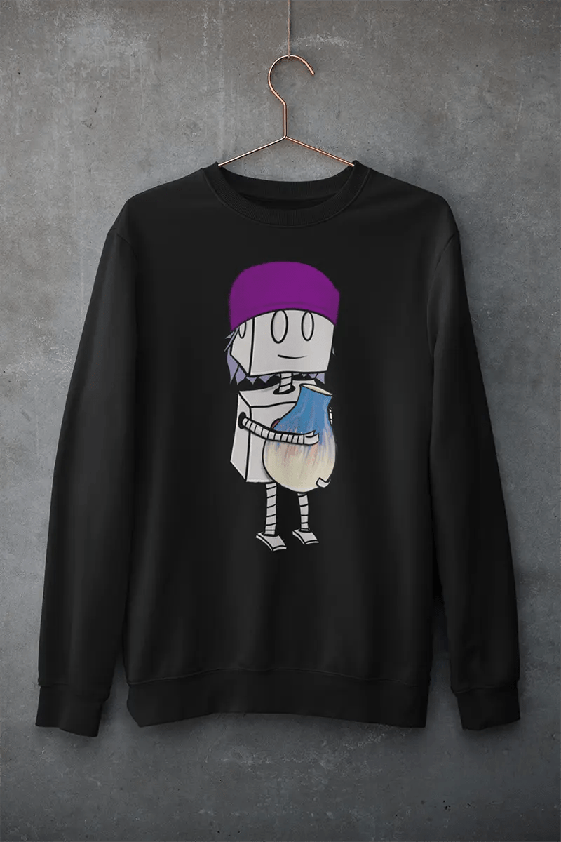 "Adorable Robot" Unisex Crewneck Sweatshirt (Beanie & Pottery Version) - Dan Pearce Ceramics