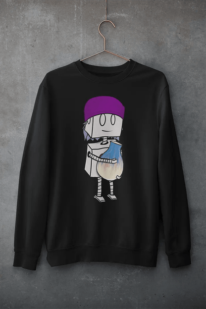 "Adorable Robot" Unisex Crewneck Sweatshirt (Beanie & Pottery Version) - Dan Pearce Ceramics