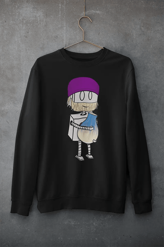 "Adorable Robot" Unisex Crewneck Sweatshirt (Bearded Potter with Beanie Version) - Dan Pearce Ceramics