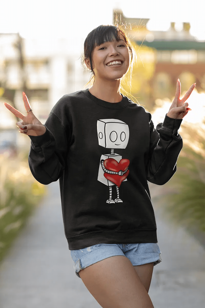 "Adorable Robot" Unisex Crewneck Sweatshirt (Tender Heart Version) - Dan Pearce Ceramics