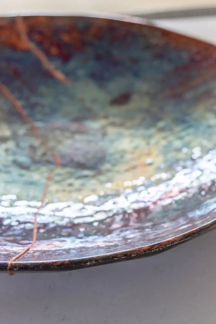 Bowl #01 XXL Raku Kintsugi Decorative Bowl (Big Bowl Series) - Dan Pearce Ceramics