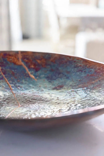 Bowl #01 XXL Raku Kintsugi Decorative Bowl (Big Bowl Series) - Dan Pearce Ceramics