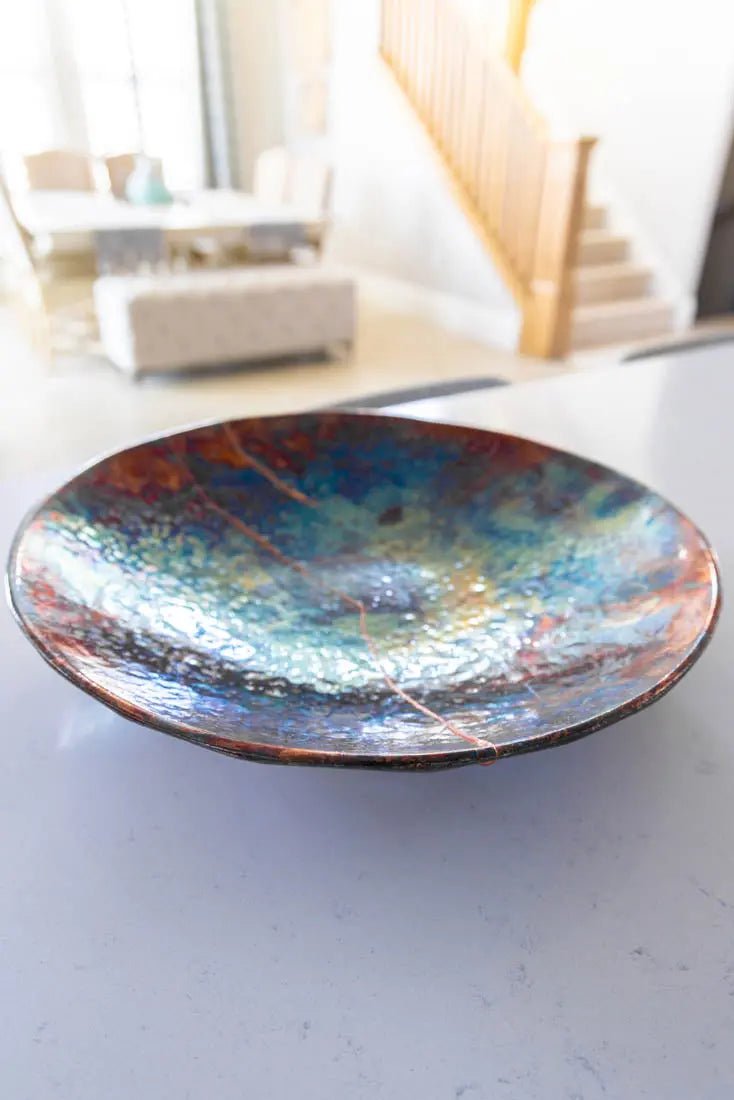 Bowl #01 XXL Raku Kintsugi Decorative Bowl (Big Bowl Series) - Dan Pearce Ceramics